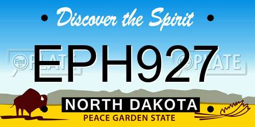 EPH927 North Dakota License Plate