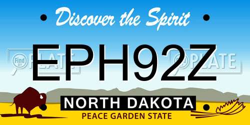 EPH92Z North Dakota License Plate