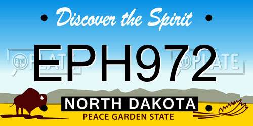 EPH972 North Dakota License Plate