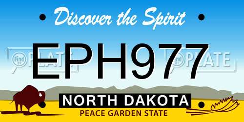 EPH977 North Dakota License Plate