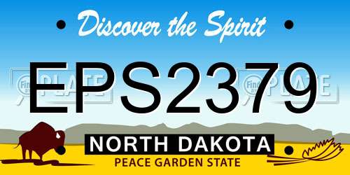 EPS2379 North Dakota License Plate