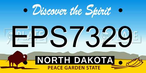 EPS7329 North Dakota License Plate