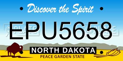 EPU5658 North Dakota License Plate