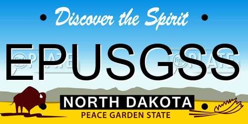 EPUSGSS North Dakota License Plate