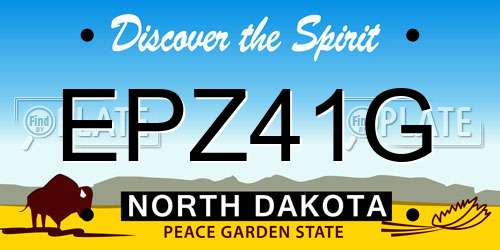 EPZ41G North Dakota License Plate
