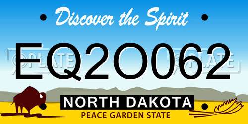 EQ2O062 North Dakota License Plate