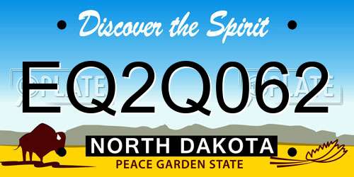 EQ2Q062 North Dakota License Plate