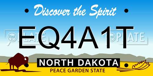 EQ4A1T North Dakota License Plate