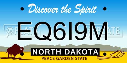 EQ6I9M North Dakota License Plate