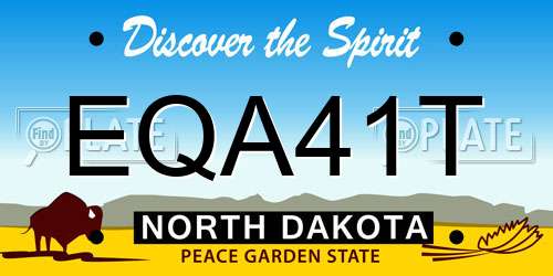 EQA41T North Dakota License Plate