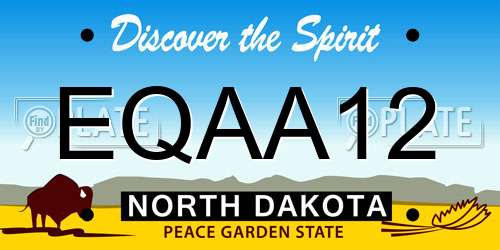 EQAA12 North Dakota License Plate