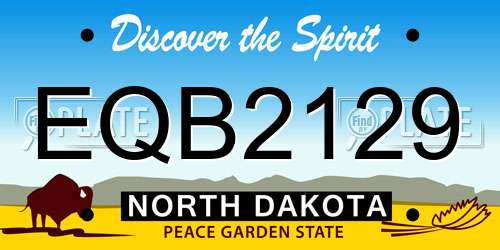 EQB2129 North Dakota License Plate