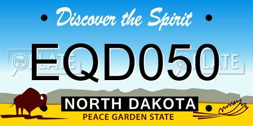 EQD050 North Dakota License Plate