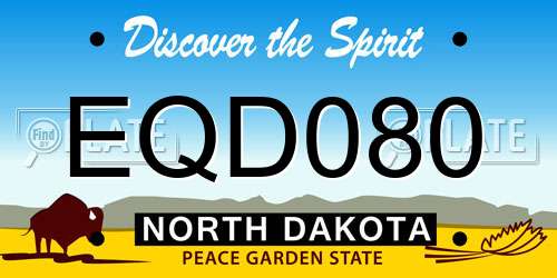 EQD080 North Dakota License Plate