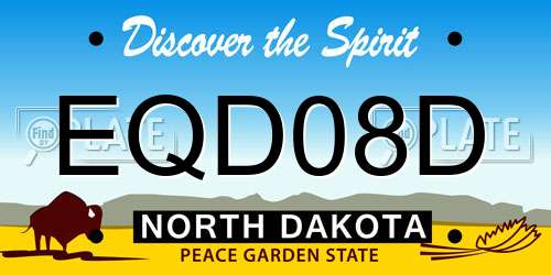 EQD08D North Dakota License Plate