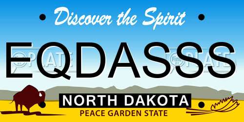 EQDASSS North Dakota License Plate