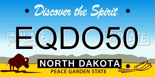 EQDO50 North Dakota License Plate