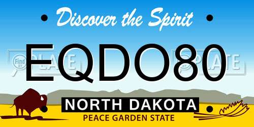 EQDO80 North Dakota License Plate