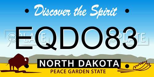 EQDO83 North Dakota License Plate