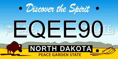 EQEE90 North Dakota License Plate