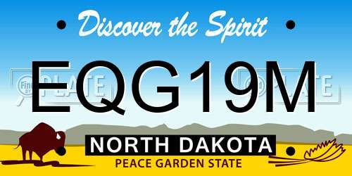 EQG19M North Dakota License Plate