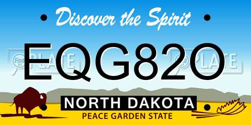 EQG82O North Dakota License Plate