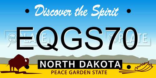 EQGS70 North Dakota License Plate