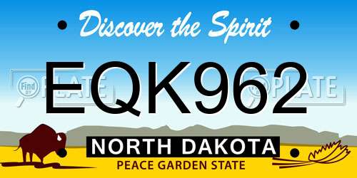 EQK962 North Dakota License Plate