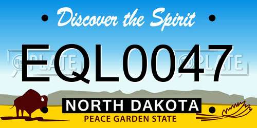 EQL0047 North Dakota License Plate