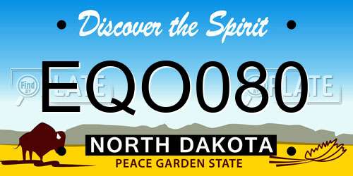 EQO080 North Dakota License Plate