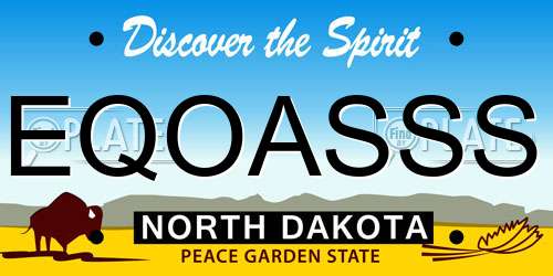 EQOASSS North Dakota License Plate