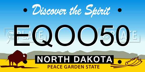EQOO50 North Dakota License Plate