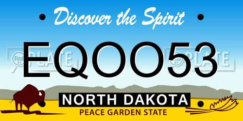 EQOO53 North Dakota License Plate