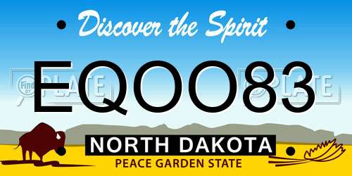 EQOO83 North Dakota License Plate