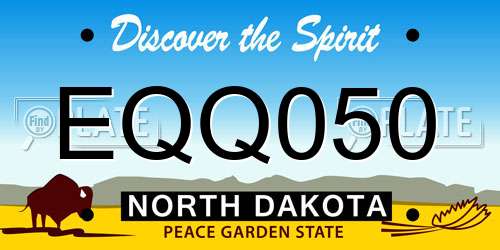 EQQ050 North Dakota License Plate