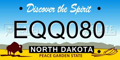 EQQ080 North Dakota License Plate