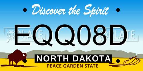 EQQ08D North Dakota License Plate