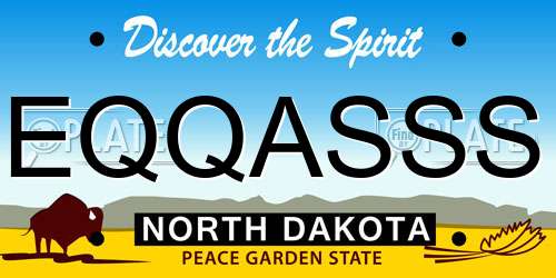 EQQASSS North Dakota License Plate