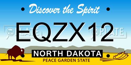 EQZX12 North Dakota License Plate
