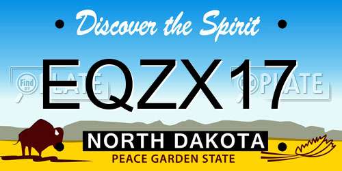 EQZX17 North Dakota License Plate