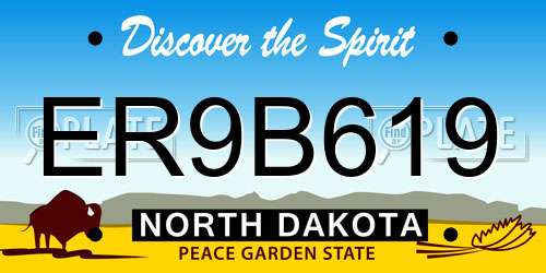 ER9B619 North Dakota License Plate