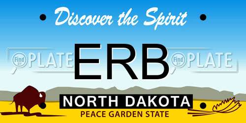 ERB North Dakota License Plate
