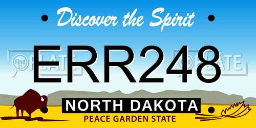 ERR248 North Dakota License Plate