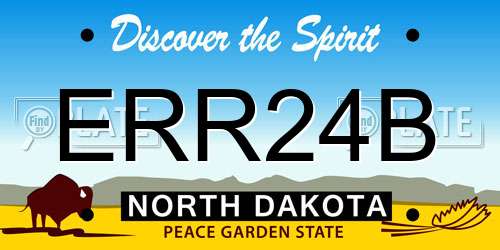 ERR24B North Dakota License Plate