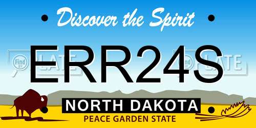 ERR24S North Dakota License Plate