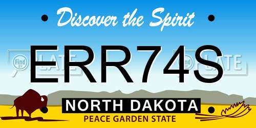 ERR74S North Dakota License Plate