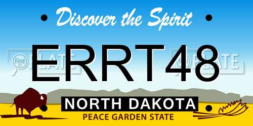 ERRT48 North Dakota License Plate