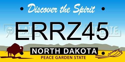 ERRZ45 North Dakota License Plate