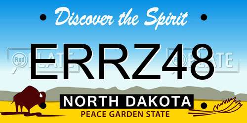ERRZ48 North Dakota License Plate