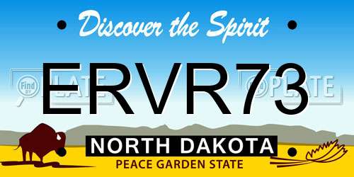 ERVR73 North Dakota License Plate